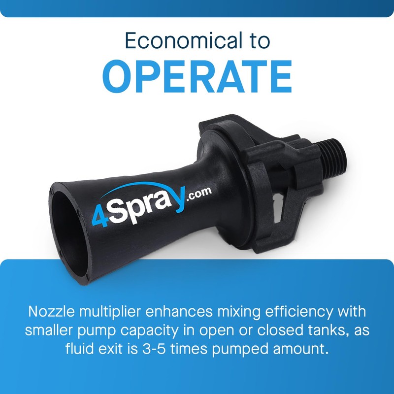 4Spray Eductor Nozzle - NPT Fluid Mixing Eductors - Glass