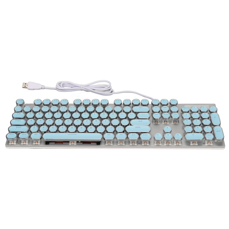 Blue Switch Mechanical Keyboard 104 Keys Backlight Ergonomic Retro Steampunk