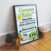 RED OCEAN FRAMED Caravan Rules Print Caravan Accessories Caravan Gift