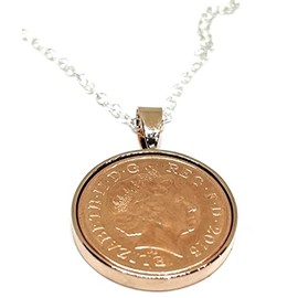 2015 10th Tin wedding Anniversary 10 year Tin birthday/Anniversary 2015 Coin Pendant Rose G