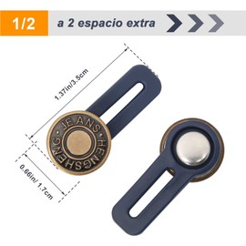 HASAKI Extensor de botón, 10 Paquete, Azul, Elástico, Para jeans