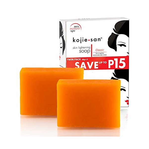 Kojie San Skin Brightening Soap - The Original Kojic Acid Soap with Brightening and Moisturizing Properties, Even Skin Tone and Reduce Appearance of Hyperpigmentation 24 Bars Total (65 grams, 2 Bars Per Pack)