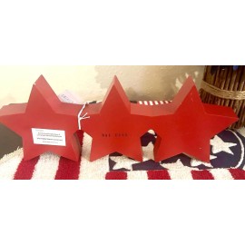 Rae Dunn July 4th Patriotic Wood “STARS & STRIPES” Star Sign Red White Blue NWT