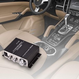 Power Amplifier Mini Wired Audio Power Amplifier 2 Channel HiFi Stereo Auto Car Digital Amplifier for Car, Motorcycle, Boat, MP3 and More Headphone Amplifier (Black)