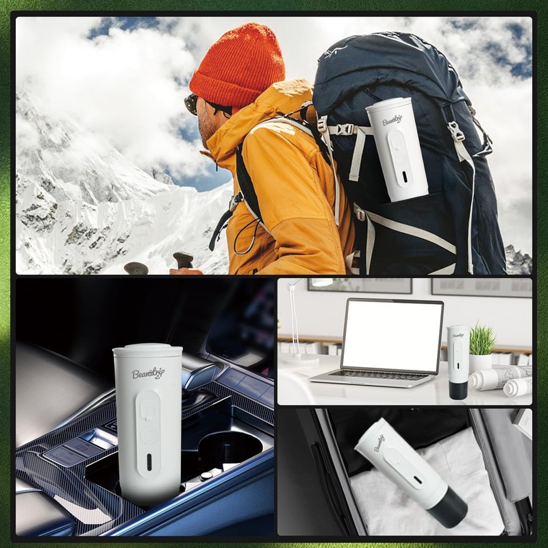 BeanzTrip Portable Electric Espresso Machine, Travel Coffee Maker for Camping,