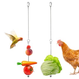 Cikonielf 2pcs Stainless Steel Fruit Skewer Fruit Vegetable Holder Fruit and Vegetable Holder Fruit Holder for Parrot Bird Rabbit Cages for Wild Birds