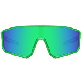 Kursan Kids Polarized Baseball Sunglasses for Boys Girls Youth Sports Goggles UV400 Protection Age 8-14(Green Floral/Blue Green Mirrored)