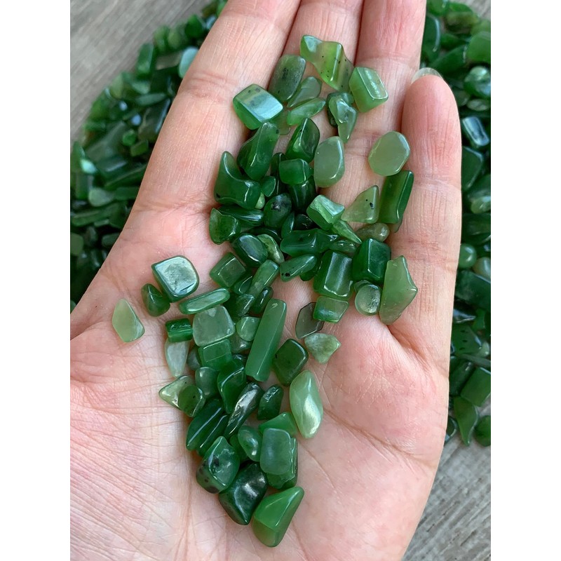 WHOLESALE Natural Semi Tumbled Nephrite Jade Gemstone Chips, Crushed Mini