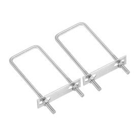 PATIKIL M8x60x160mm Square U-Bolts Kit, 2Set 304 Stainless Steel Square U Shaped Bolts Replacement Parts with Frame Plates and Nuts for Ski Board Sailboat Trailer