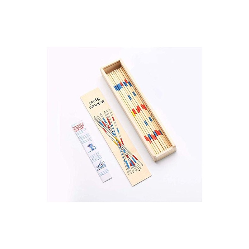 Mikado Game in a Practical Wooden Box, 19.5 cm x