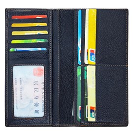 LEEXTON Men's Large Capacity Wallet - Genuine Leather Waiter's Wallet - Black - Men's Wallet with Large Coin Compartment with Multiple Card Slots, black, Minimalist