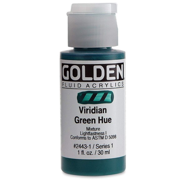 Golden Fluid Acrylic Paint 1 Ounce-Historical Viridian Green Hue