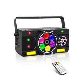 Telbum Party Light DJ Disco Lights, 80W RGBW Bee-Eye Effect with Multi Patterns Amber Strobe Effect, LED Stage Light DMX & Remote Control Sound Activated for Wedding Rave Club Dance Gig Bar Lighting