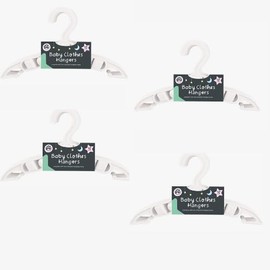 Baby Toddles 40 PC Childrens Kids Child Small Plastic Clothes Coat Hangers Nursery - White