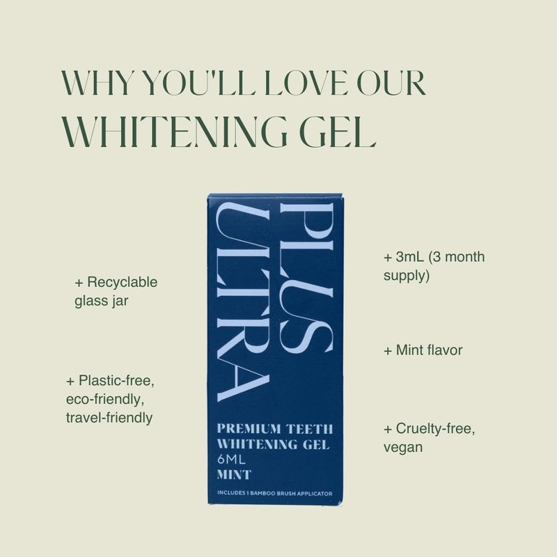PLUS ULTRA Premium Teeth Whitening Gel & Bamboo Applicator Brush