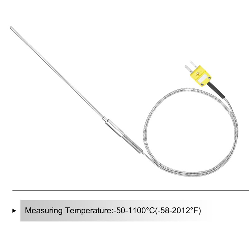 QUARKZMAN Type K Thermocouple Temperature Sensor with Plug, Meter Temperature