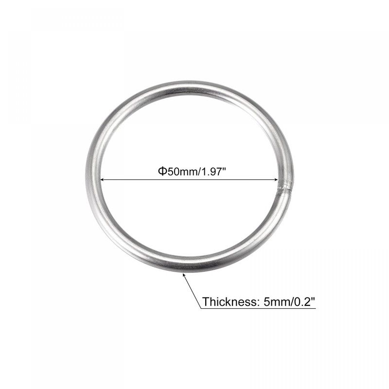sourcing map 304 Stainless Steel Welded O Ring 60mm(2.36") Outer