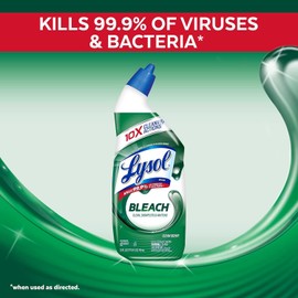 Lysol Toilet Bowl Cleaner Gel, For Cleaning and Disinfecting, Stain Removal, Contains Bleach, 24oz (Pack of 2)