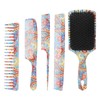5pcs Paddle Hair Brush Set Easy Detangling Brush Tail Comb