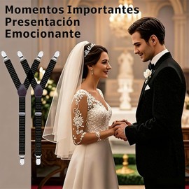 Tirantes de los Hombres, Sujetadores Camisa Hombres Antideslizante Abrazaderas de Bloqueo, Ajustables Elásticos Ajustables para Informal y Formal