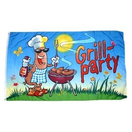 Flagge/Fahne Grill Party Grillfahne 90 x 150 cm