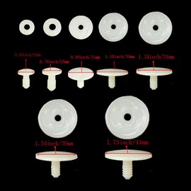 60 Set Plastic Animal Body Joints, 7 Size White Doll Joints for Dolls Bear Making Limbs DIY Crafts