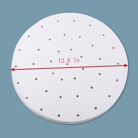 Steamer Paper, 200 Sheets Diameter of 12.6 Inch White Food Grade Silicone Oil Paper for Anti-stick Streaming (XXL)