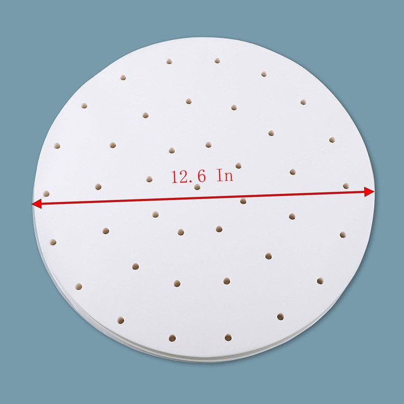 Steamer Paper, 200 Sheets Diameter of 12.6 Inch White Food