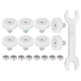 uxcell 19 mm Drawer Rollers Wheel Cabinet Positioning Sliding with Screw Wrench for File Document Drawers DIY Replacement Parts White, 8 Pcs