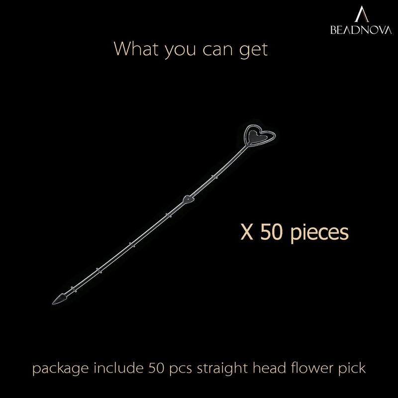 BEADNOVA Floral Pick Card Holder 50pcs 10inch Plastic Straight Head