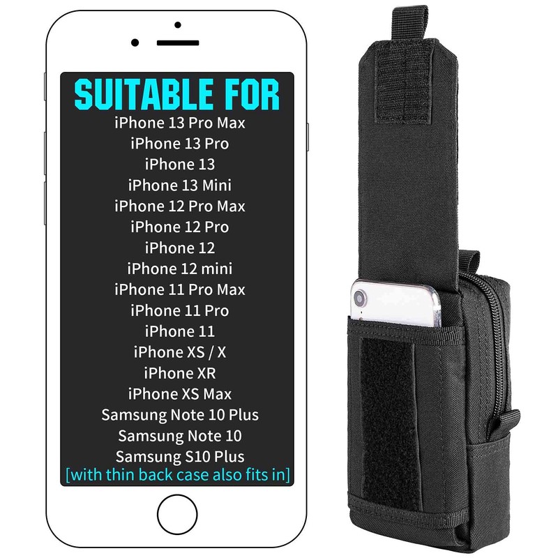bvya Tactical Phone Pouch, Multi-Purpose Utility Tool Pocket Molle Phone