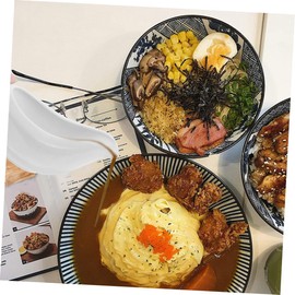 Ciieeo 1 Set Ceramic Gravy Pourer with Saucer Elegant Condiment Boat for Sauces Dressings More for Restaurants and Catering Services