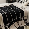 Cozy Soft Warm Throw Blanket Knit Blanket Checkered Reversible Living