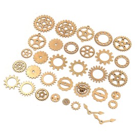 Tiardey 50g Steampunk Gears Kit,Assorted Antique Metal Wheels Pendant Watch Clock Gears for DIY Crafts Jewelry Making Accessories Bronze - Gold