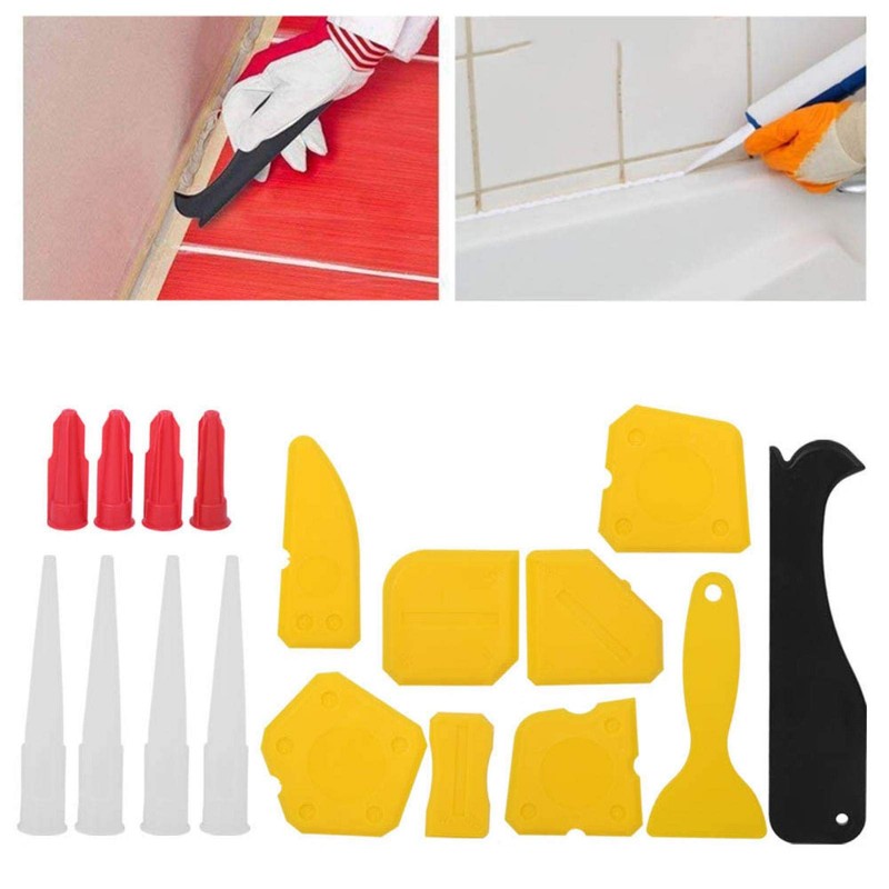 EVTSCAN 17Pcs/Set Plastic Sealant Spreader Window Caulking Scraper Glass Glue