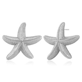 LILIE&WHITE Earrings Silver Starfish Earrings Silver Earrings Women's Beach Earrings Women's Earrings, Copper
