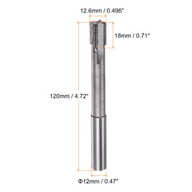 sourcing map Clamping Reamer 12.6 mm H7 C1/K30 Carbide Tip Precision Straight Flutes Round Shank Lathe Machine Cutter