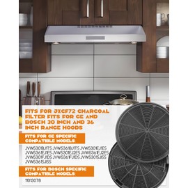 Charcoal Filter for Range Hood Fit for GE JXCF72 WB02X24842 WB02X24841 and BOSCH 30 inch and 36 inch Range Hoods, Fit for BOSCH 11013078, Fit for JXCF72 Charcoal Filter
