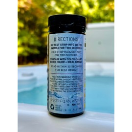 7-Way Pool & Spa Test Strips – 100 Quick & Accurate Test Strips for Pools and Spas – Tests for Chlorine, Bromine, pH, Hardness, Alkalinity, Cyanuric Acid