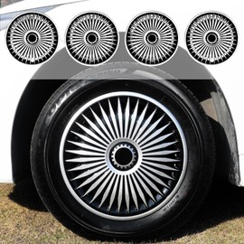 14 inch Wheel Covers for Iron Rim, 14" Black Hubcap Set of 4, Plastic Cap Rim Covers Wheel Replacement Plastic Hubcaps Automotive Accessories