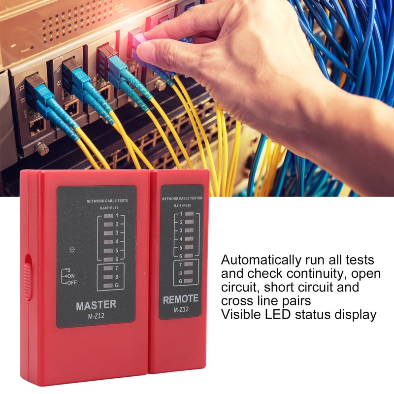 Network Cable Tester with LED Display for RJ45 RJ11 RJ12