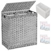 SETVSON Laundry Hamper with Lid Wicker Laundry Basket 112 L