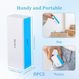 Ptwola 8 limas para el cuidado de las uñas, bloque pulidor de uñas, bloque de 4 lados, elimina los bordes, produce limas de uñas brillantes, pulidor p