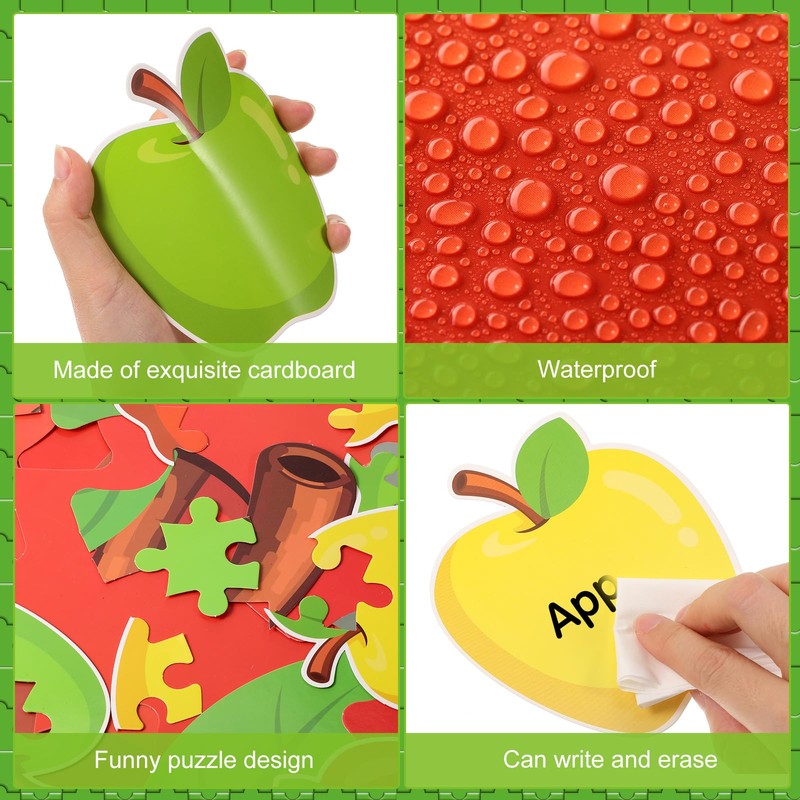 Pasimy Back to School Bulletin Board Decorations Set Apple Puzzle
