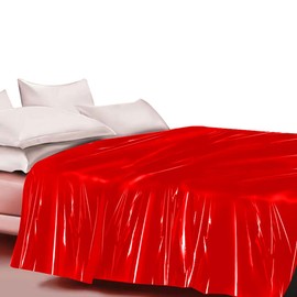 Arightmu 1.3M X 2.2M Waterproof Oil-Resistant Disposable Mattress Cover - Thick PVC Mattress Protective Cover Bedspread,Sofa Cushion, Easy Clean, Multi-Use for Home & Travel (Red)