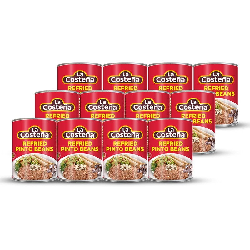La Costeña Refried Pinto Beans - Ready-to-Eat Canned Refried Beans