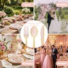 120pcs Pink and Gold Plastic Silverware Disposable Utensils Set