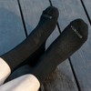YUEDGE Women's Black Socks Lightweight Thin Solid Breathable Cotton Basic