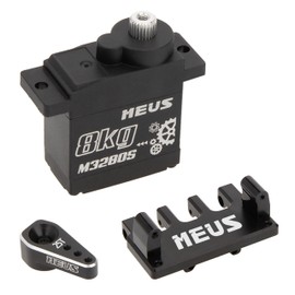 MEUS Racing Coreless High Torque RC Micro Servo with Mount and Servo Horn for SCX24 1/24 RC Crawler Upgrades Parts (M3280S)