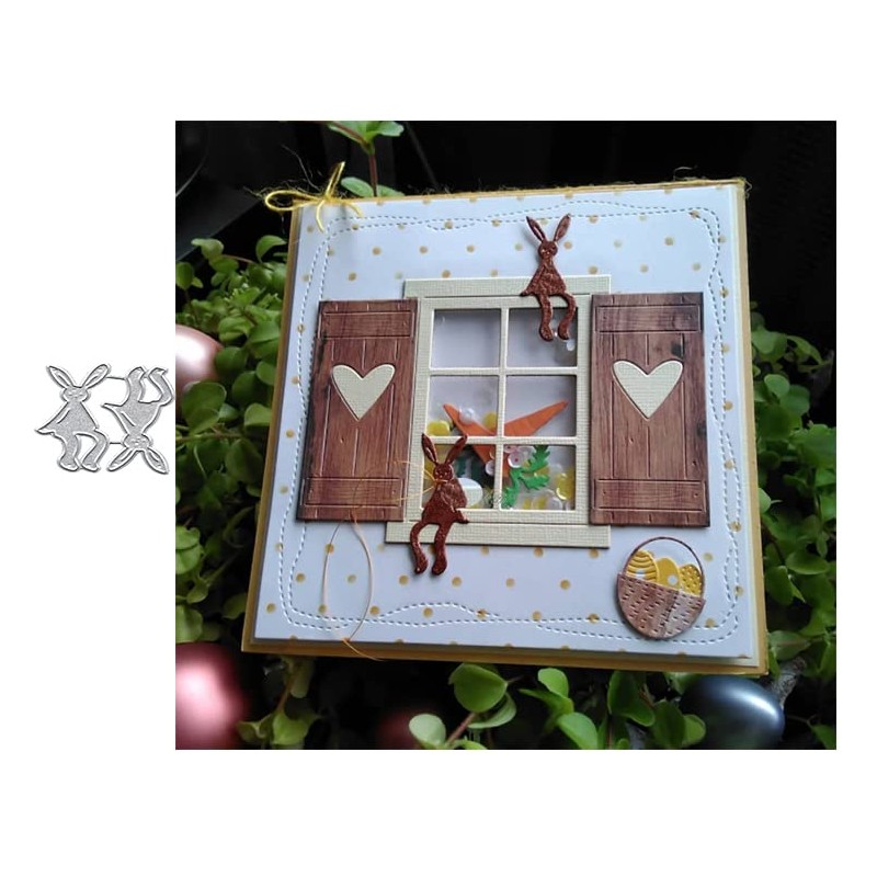 Bunny Metal Die Cuts, Sitting Bunny Cutting Dies Cut Stencils